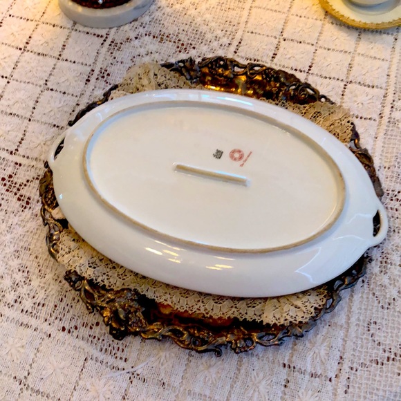 EUC- Uber Rare GDA France Haviland Limoges Calvados Double Handle Petite Platter - Picture 6 of 11